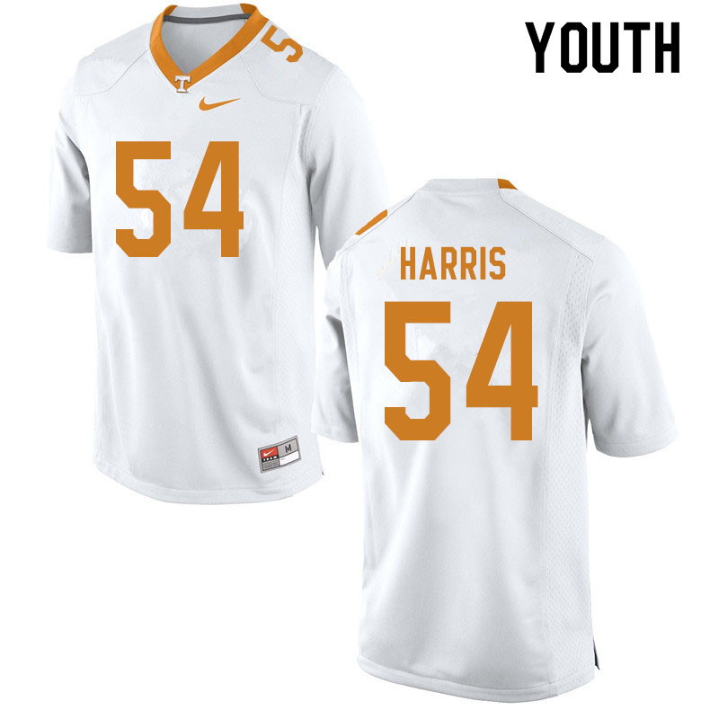 Youth #54 Kingston Harris Tennessee Volunteers College Football Jerseys Sale-White